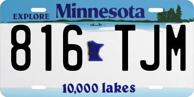MN license plate 816TJM