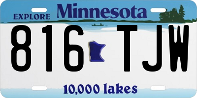 MN license plate 816TJW