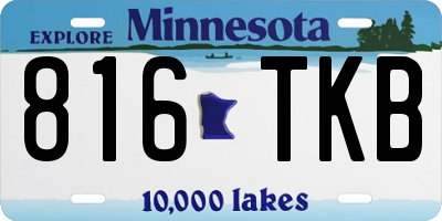 MN license plate 816TKB