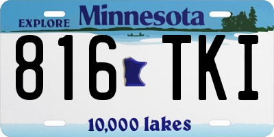 MN license plate 816TKI