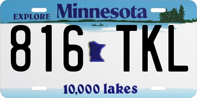 MN license plate 816TKL