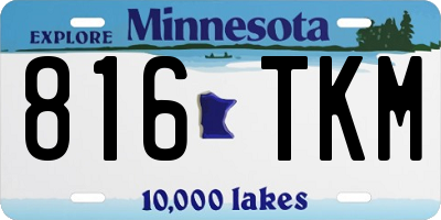 MN license plate 816TKM