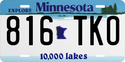 MN license plate 816TKO