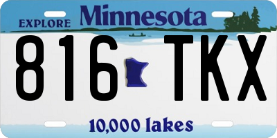 MN license plate 816TKX