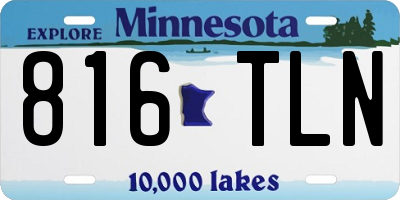 MN license plate 816TLN