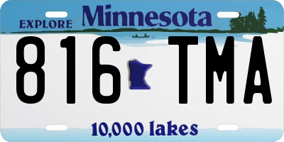 MN license plate 816TMA