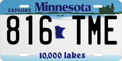 MN license plate 816TME