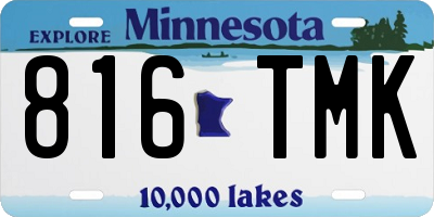 MN license plate 816TMK