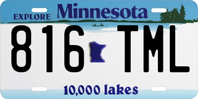 MN license plate 816TML