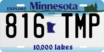MN license plate 816TMP
