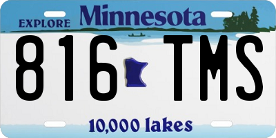 MN license plate 816TMS