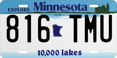 MN license plate 816TMU