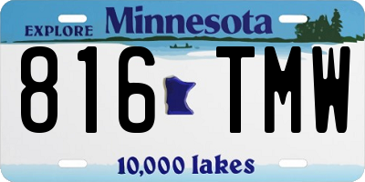 MN license plate 816TMW
