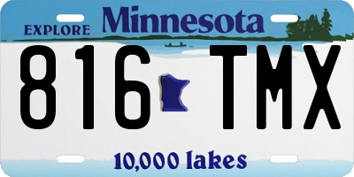 MN license plate 816TMX