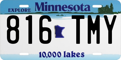 MN license plate 816TMY