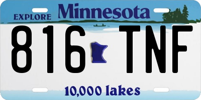 MN license plate 816TNF