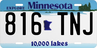 MN license plate 816TNJ