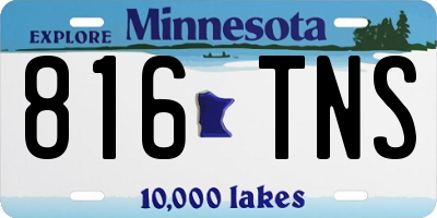 MN license plate 816TNS