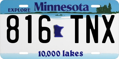MN license plate 816TNX