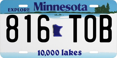 MN license plate 816TOB