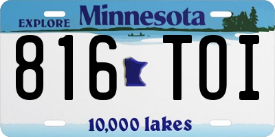 MN license plate 816TOI