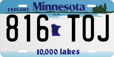 MN license plate 816TOJ