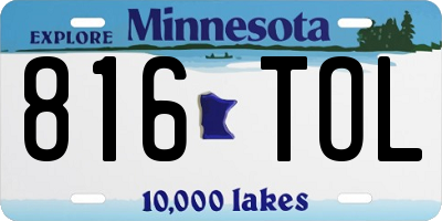 MN license plate 816TOL