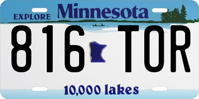 MN license plate 816TOR