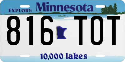 MN license plate 816TOT