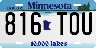 MN license plate 816TOU