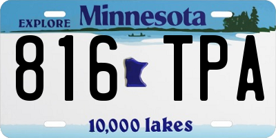 MN license plate 816TPA
