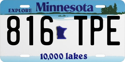 MN license plate 816TPE