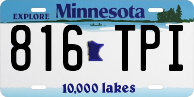 MN license plate 816TPI