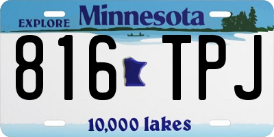 MN license plate 816TPJ