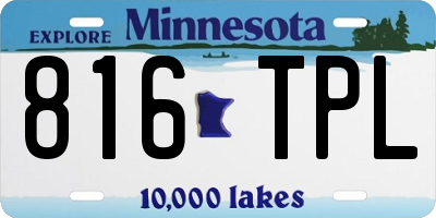 MN license plate 816TPL