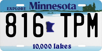 MN license plate 816TPM