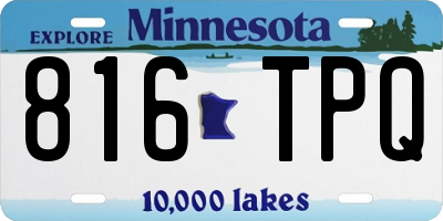 MN license plate 816TPQ