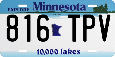 MN license plate 816TPV