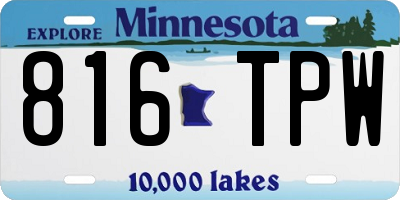 MN license plate 816TPW