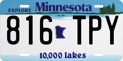 MN license plate 816TPY