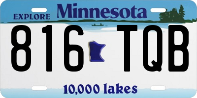 MN license plate 816TQB