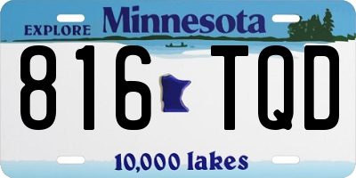 MN license plate 816TQD