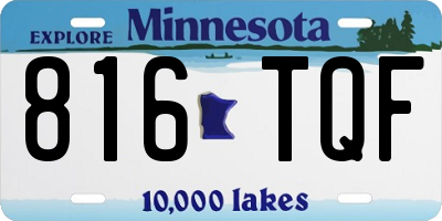 MN license plate 816TQF