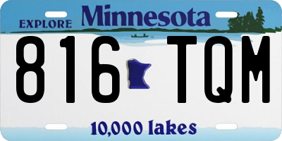 MN license plate 816TQM
