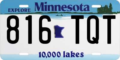 MN license plate 816TQT