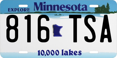MN license plate 816TSA