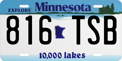 MN license plate 816TSB