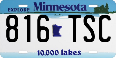 MN license plate 816TSC