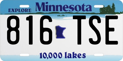 MN license plate 816TSE
