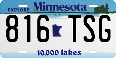 MN license plate 816TSG